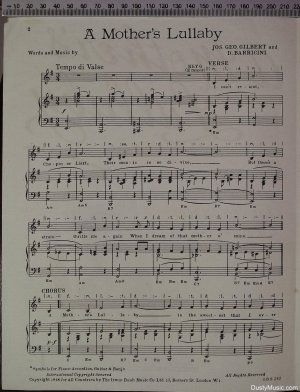First page of A mother's lullaby by Irwin Dash Music CoLtd