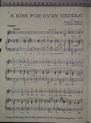 First page of A kiss for every candle by John Fields Music Co Ltd