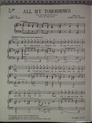 First page of All my tomorrows by Barton Music