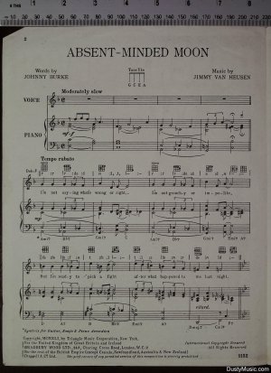 First page of Absent minded moon by Bradbury Wood