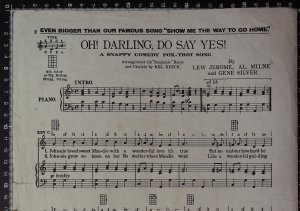 First page of Oh darling do say yes by Campbell Connelly