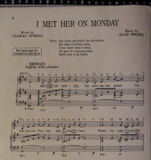 First page of I met her on Monday by Bradbury Wood