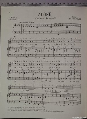First page of Alone by Duchess Music