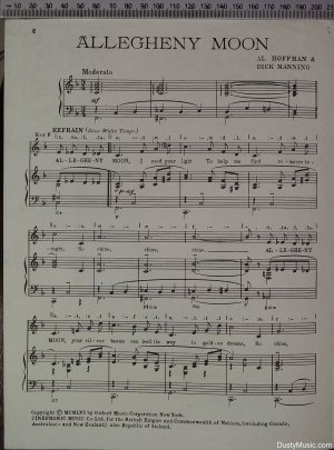 First page of Allegheny Moon by Cinephonic Music Co Ltd