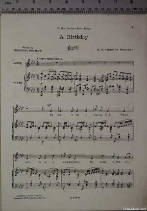 First page of A birthday by Winthrop Rogers