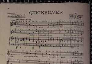 First page of Quicksilver by Edwin H Morris & Co Ltd