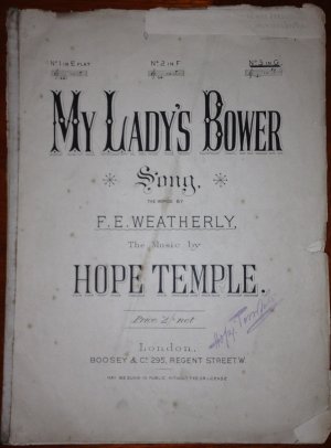 My lady's bower - Old Sheet Music by Boosey & Co