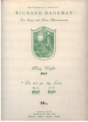 Do not go, my love - Old Sheet Music by Allen & Co Pty Ltd