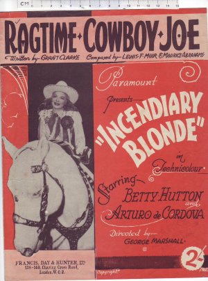 Ragtime cowboy Joe - Old Sheet Music by Francis Day & Hunter Ltd