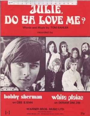 Julie do ya love me - Old Sheet Music by Warner Brothers Music Ltd