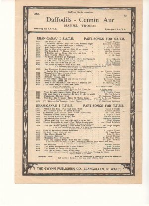 Daffodils - Old Sheet Music by The Gwynn Publishing Co