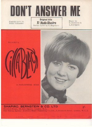 Don't answer me - Old Sheet Music by Southern Music Publishing Co Ltd