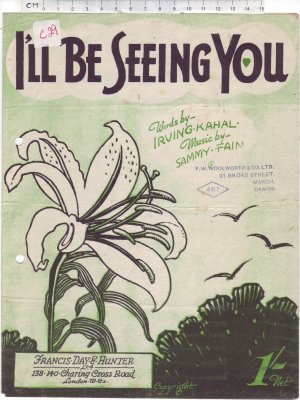 I'll be seeing you - Old Sheet Music by Francis Day & Hunter Ltd