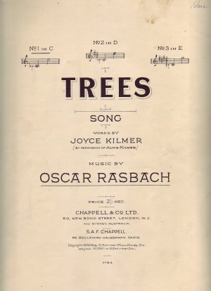 Trees - Old Sheet Music by Chappell