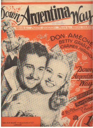 Down Argentina way - Old Sheet Music by Sun