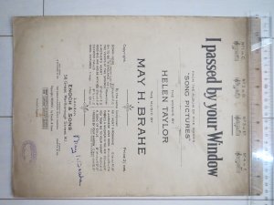 I passed by your window - Old Sheet Music by Enoch & Sons