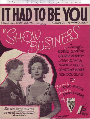 It had to be you - Old Sheet Music by Francis Day & Hunter Ltd