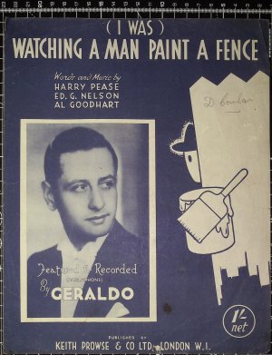 I was watching a man painting a fence - Old Sheet Music by Keith Prowse & Co Ltd