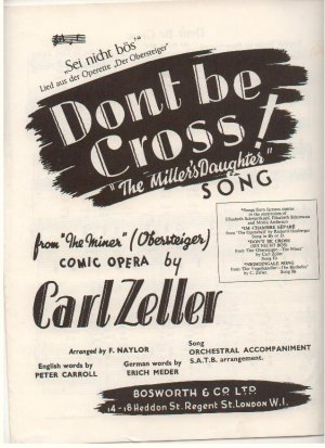 Don't be cross - Old Sheet Music by Bosworth
