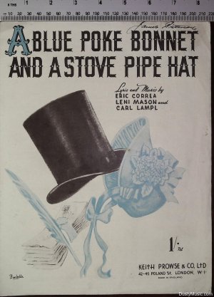 A blue poke bonnet and a stove pipe hat - Old Sheet Music by Keith Prowse