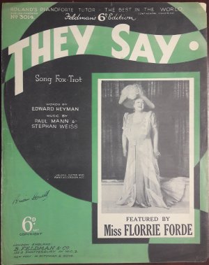 They say - Old Sheet Music by Feldman