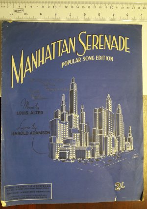 Manhattan Serenade - Old Sheet Music by Francis Day & Hunter