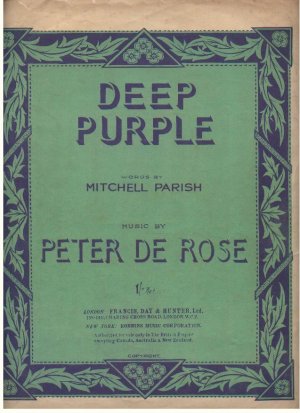 Deep purple - Old Sheet Music by Francis Day & Hunter Ltd