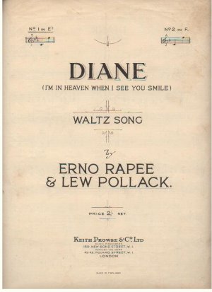 Diane - Old Sheet Music by Prowse