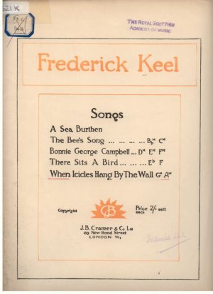 When icicles hang by the wall - Old Sheet Music by Cramer
