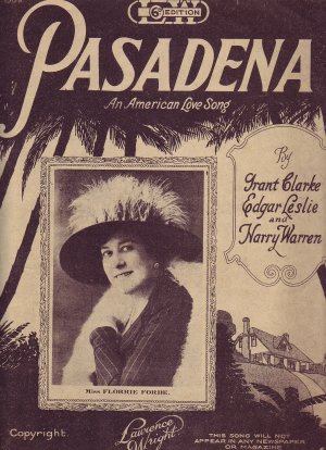 Pasadena - Old Sheet Music by Lawrence Wright