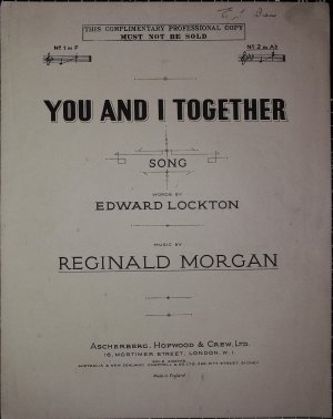 You and I together - Old Sheet Music by Ascherberg Hopwood & Crew