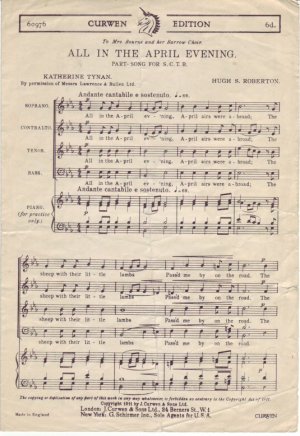 All in the April evening - Old Sheet Music by Curwen