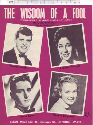 The wisdom of a fool - Old Sheet Music by Leeds