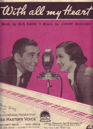 With all my heart - Old Sheet Music by Francis Day & Hunter