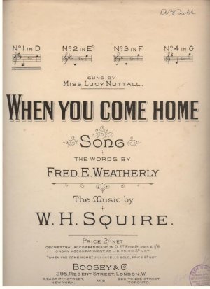 When you come home - Old Sheet Music by Boosey & Co
