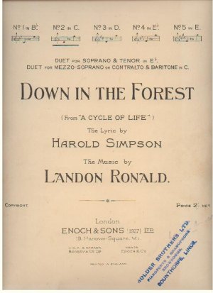 Down in the forest - Old Sheet Music by Enoch