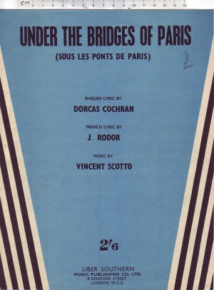 Under the bridges of Paris - Old Sheet Music by Liber Southern