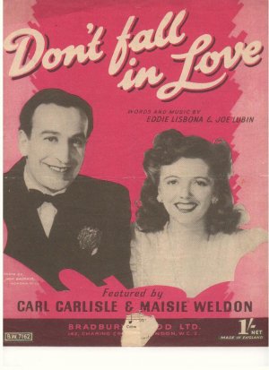 Don't fall in love - Old Sheet Music by Bradbury Wood