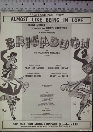Almost like being in love - Old Sheet Music by Sam Fox