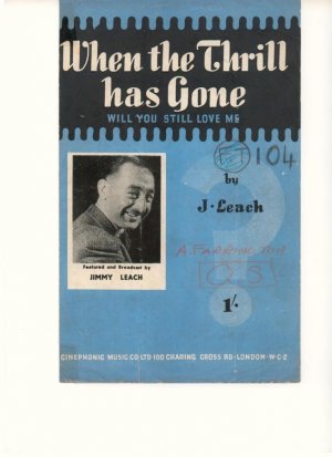 When the thrill has gone - Old Sheet Music by Cinephonic