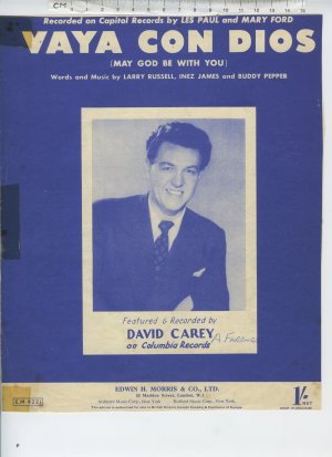 Vaya con dios - Old Sheet Music by Morris