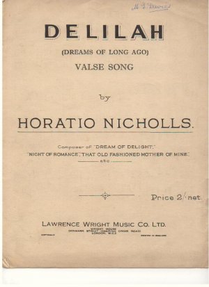 Delilah - Old Sheet Music by Lawrence Wright