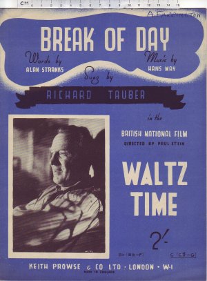 Break of day - Old Sheet Music by Prowse