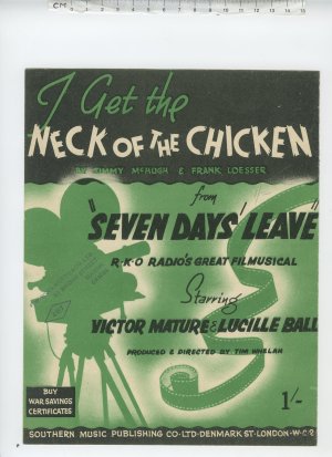 I get the neck of the chicken - Old Sheet Music by Southern