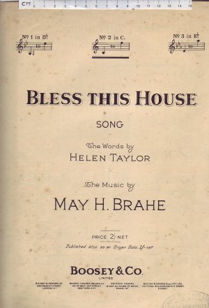 Bless this house - Old Sheet Music by Boosey & Hawkes