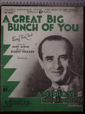 A great big bunch of you - Old Sheet Music by Feldman