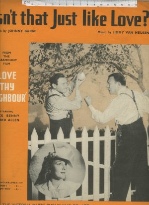 Isn't that just like love - Old Sheet Music by Victoria