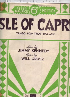 Isle of Capri - Old Sheet Music by Peter Maurice