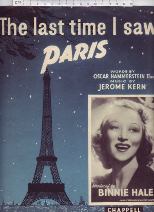 The last time I saw Paris - Old Sheet Music by Chappell