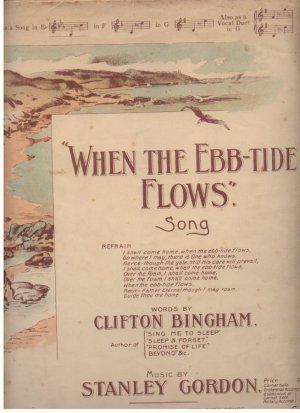 When the ebb-tide flows - Old Sheet Music by Chas Sheard & Co